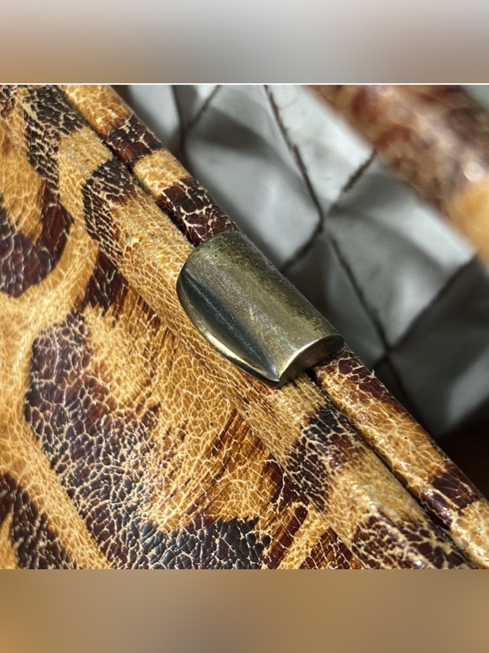 HOBO Brown Croc-Embossed Leather Hobo Clutch - Picture 6 of 11